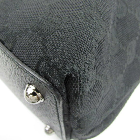 Gucci GG Canvas Tote Bag Black Leather - Picture 6 of 16